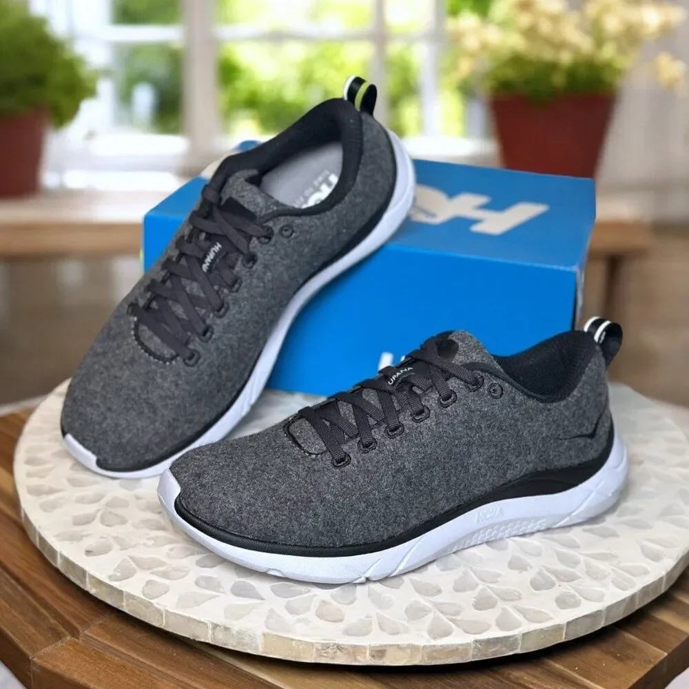 Hoka One One W Hupana Supportive Wool Gray Running Sneakers US 6 / EU 37.5 NIB